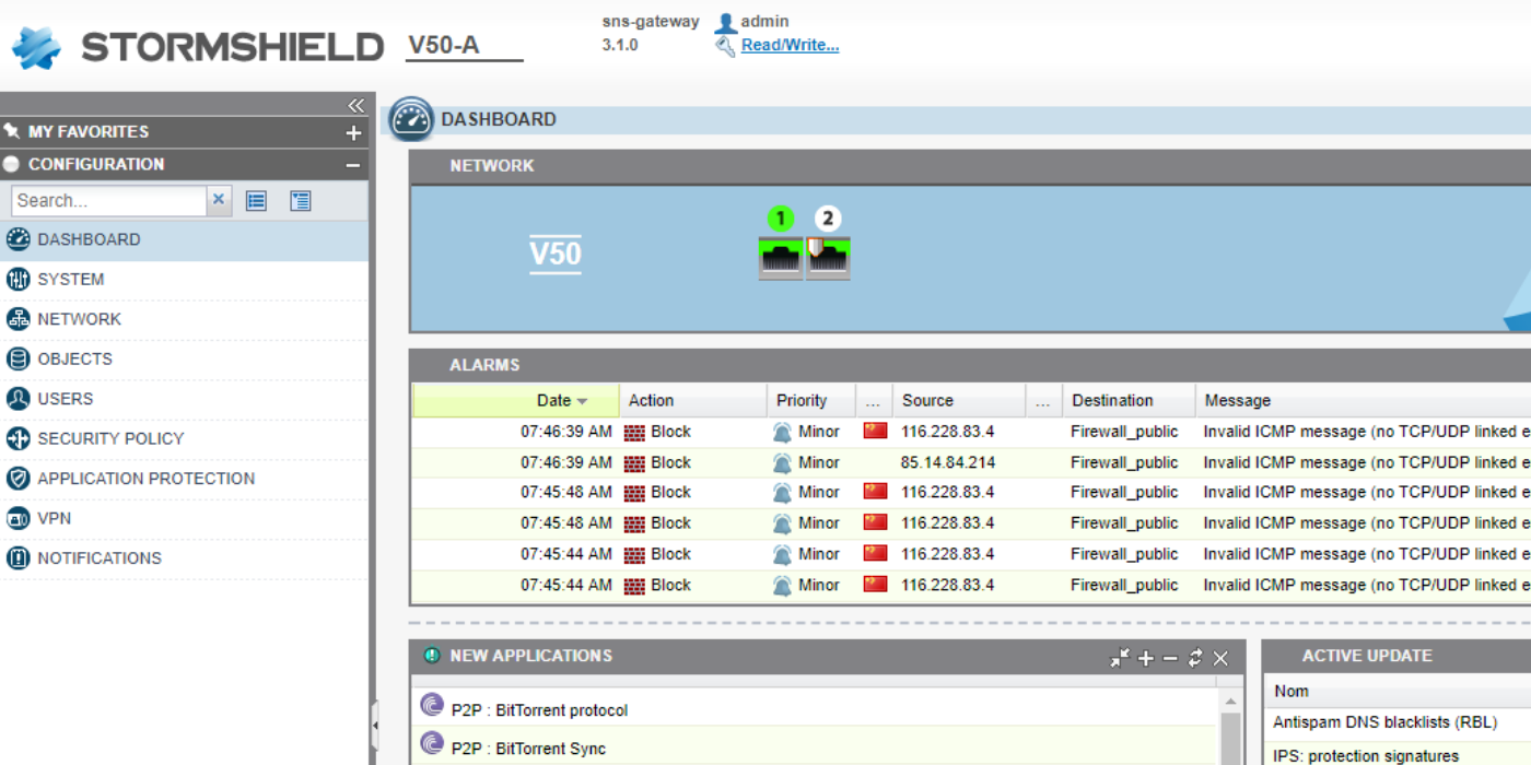 Device_Stormshield_V50_Dashboard_medium Device / Stormshield V50 - Dashboard Medium